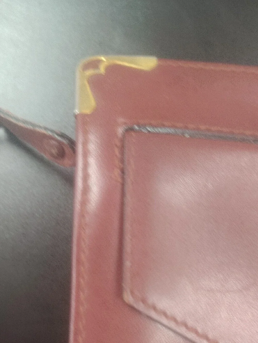 Must De Cartier Classic Burgundy Red Berdoux Leather Envelope Clutch Bag